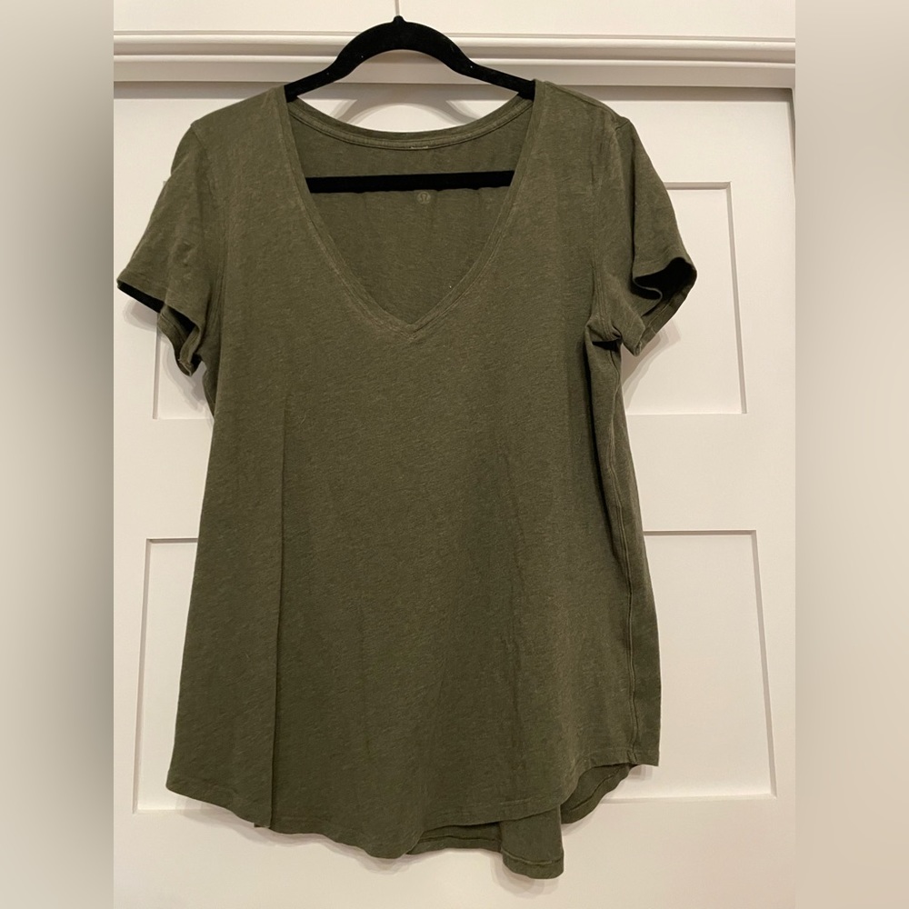 Olive green Lululemon Love Tee V
